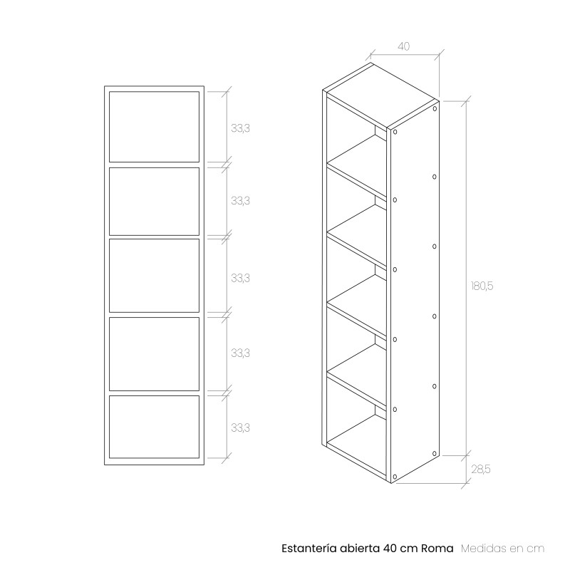 Estantería abierta 40 cm ROMA