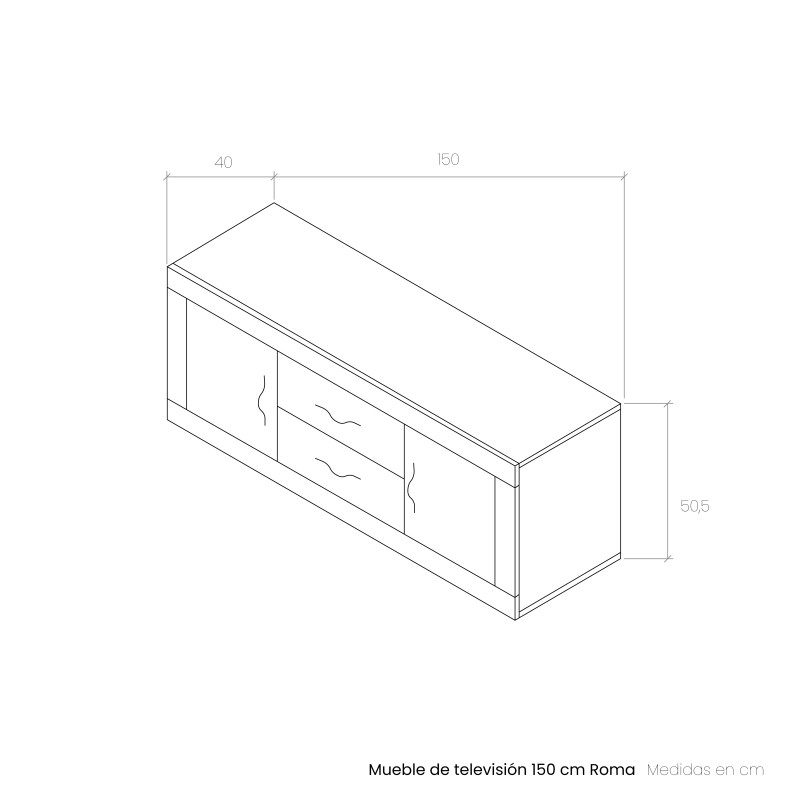 Mueble TV dos cajones y dos puertas ROMA