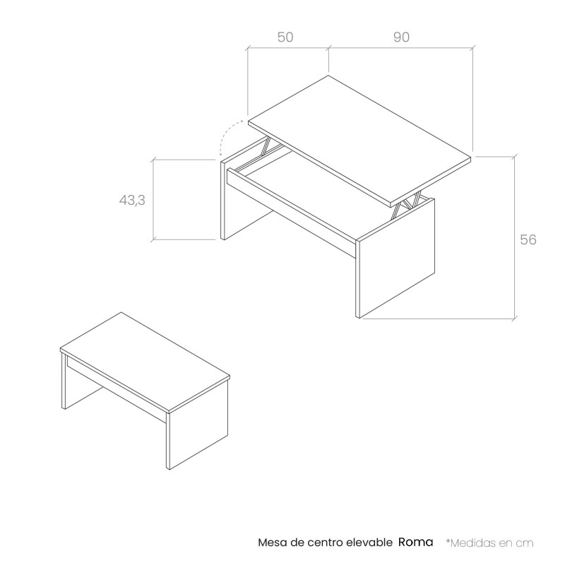 Mesa de centro elevable ROMA