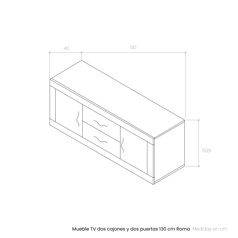 Mueble TV dos cajones y dos puertas ROMA