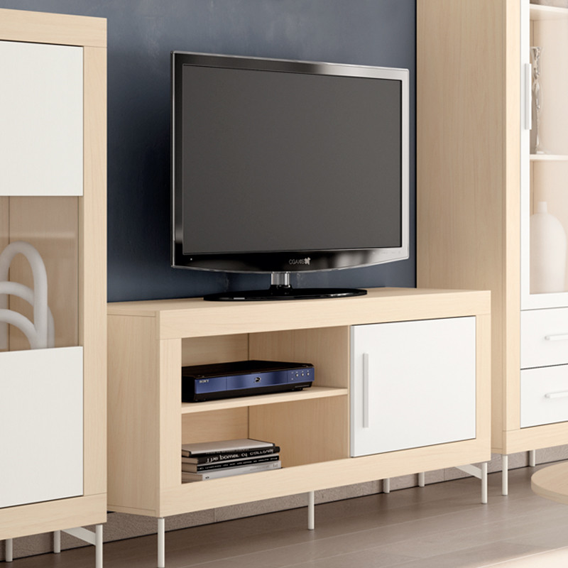 Mueble TV una puerta y dos huecos 130 cm ROMA