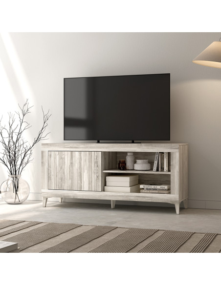 Mueble TV una puerta y dos huecos 130 cm ROMA