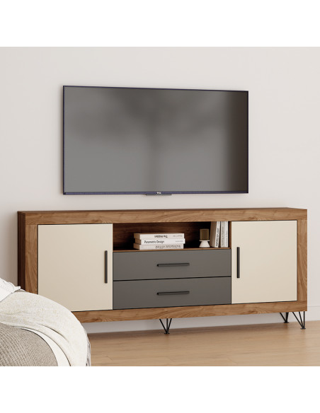 Mueble TV dos cajones, dos puertas y un hueco ROMA