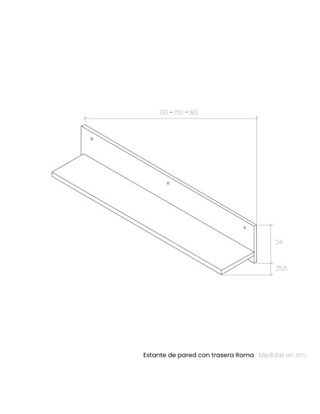 Estante de pared con trasera ROMA/ VIENA