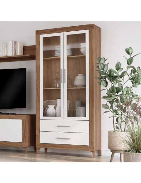 Vitrina dos puertas y dos cajones ROMA