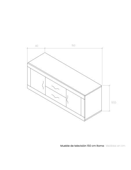 Mueble TV dos cajones y dos puertas ROMA