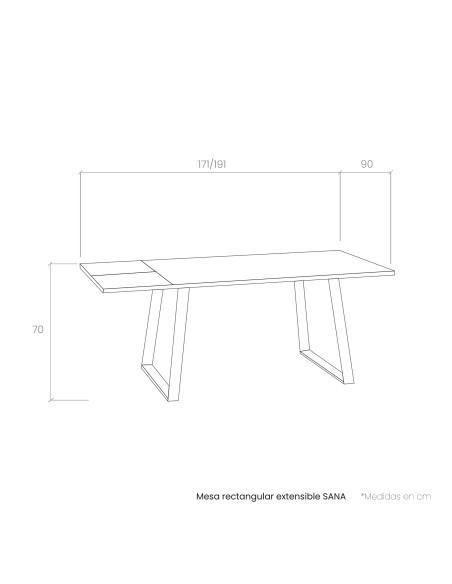 Mesa rectangular extensible SANA