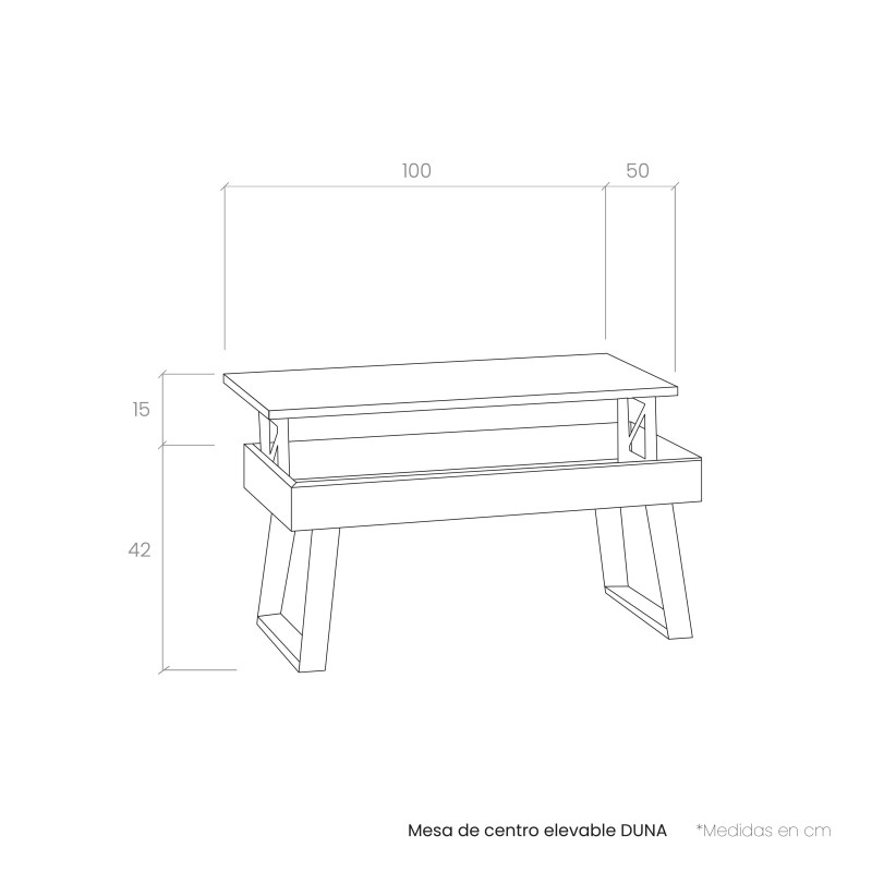 Mesa de centro elevable DUNA
