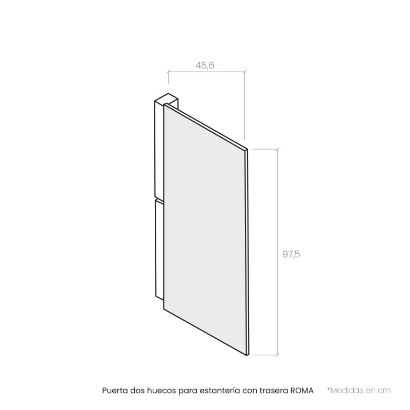 Puerta dos huecos para estantería con trasera ROMA