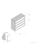 Cómoda cuatro cajones NILO I