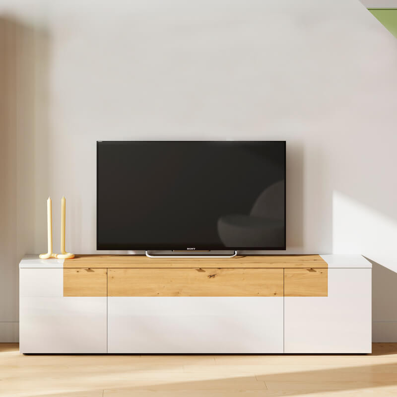 Mueble TV 52 cm alto BIANCA