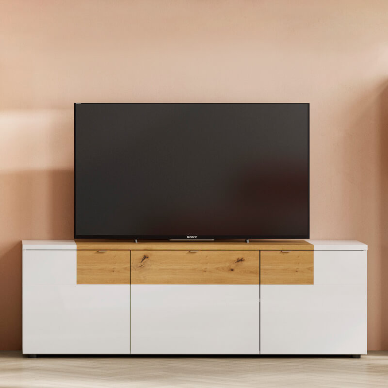 Mueble TV 52 cm alto BIANCA