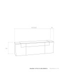 Mueble TV 52 cm alto BIANCA