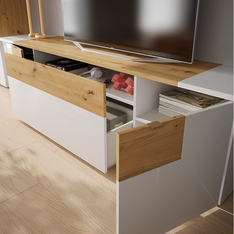 Mueble TV 52 cm alto BIANCA