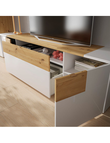 Mueble TV 52 cm alto BIANCA