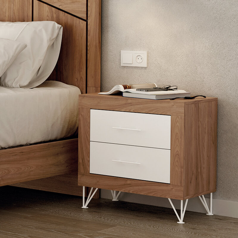 Mesita de noche dos cajones VIENA