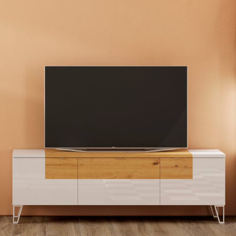 Mueble TV 40 cm alto BIANCA
