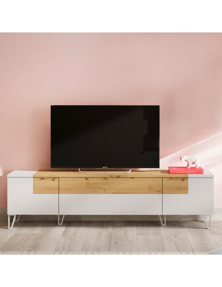 Mueble TV 40 cm alto BIANCA