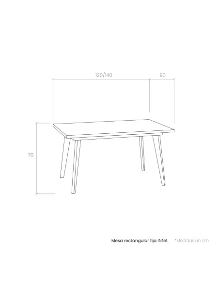 Mesa rectangular fija INNA