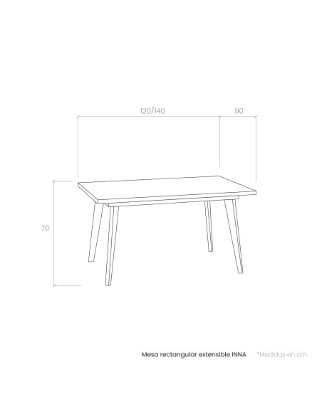 Mesa rectangular extensible INNA