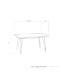 Mesa rectangular fija INNA