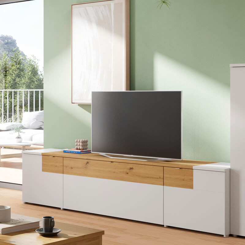 Mueble TV 52 cm alto BIANCA