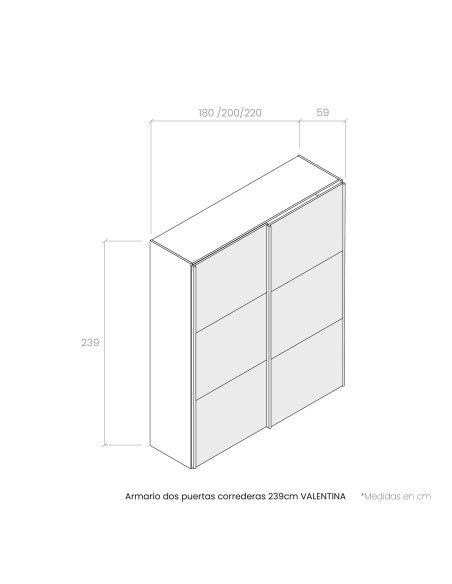 Armario dos puertas correderas 239 cm VALENTINA