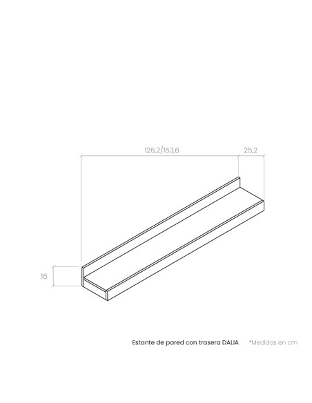 Estante de pared con trasera DALIA