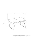 Mesa rectangular extensible DALIA III