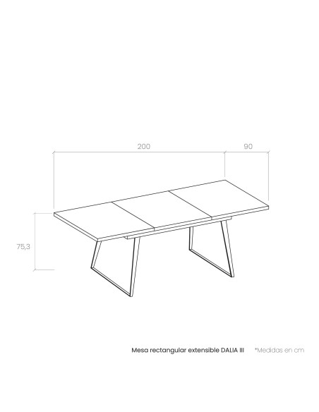 Mesa rectangular extensible DALIA III