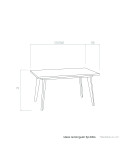 Mesa rectangular fija INNA