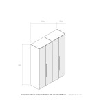 Armario cuatro puertas batientes 239 cm VALENTINA II