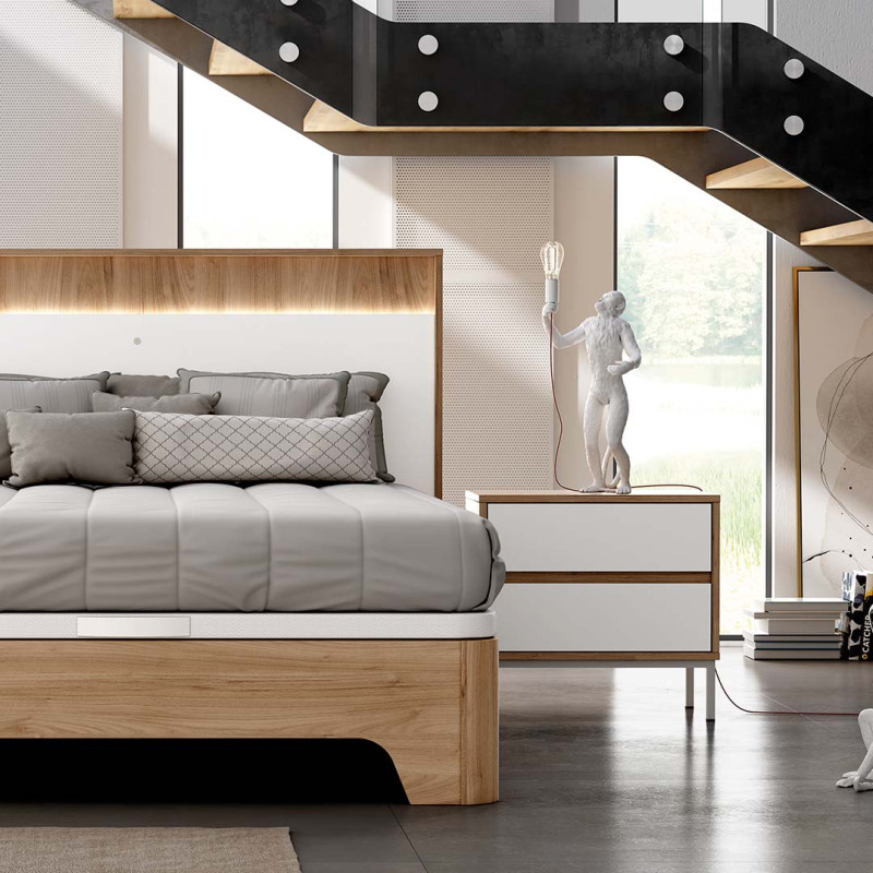 Mesita de noche dos cajones NILO I