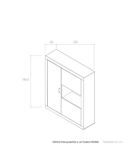 Vitrina tres puertas y un hueco ROMA