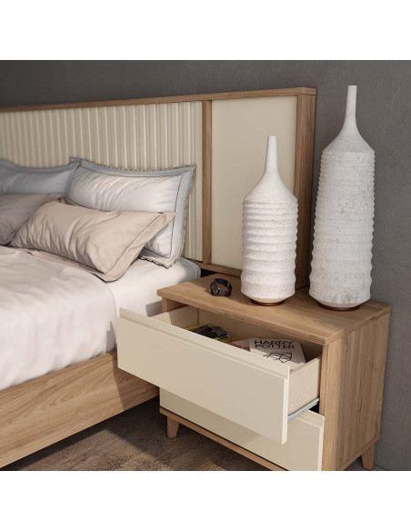 Mesita de noche dos cajones NILO II