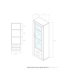 Vitrina puerta y dos cajones ROMA III
