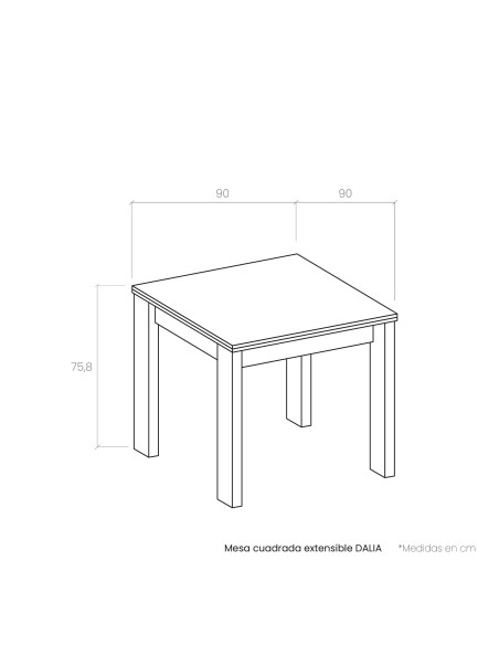 Mesa cuadrada extensible DALIA