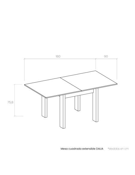 Mesa cuadrada extensible DALIA