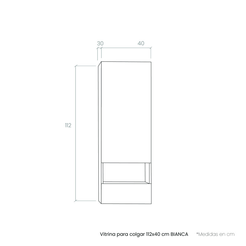 Vitrina para colgar 112x40 cm BIANCA