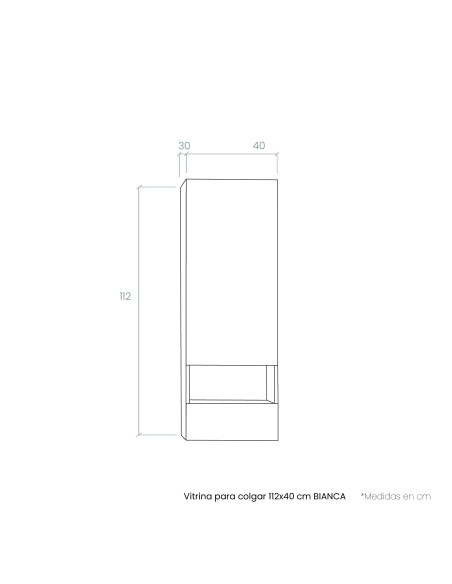 Vitrina para colgar 112x40 cm BIANCA