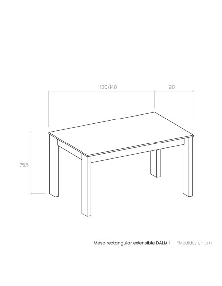 Mesa rectangular extensible DALIA I