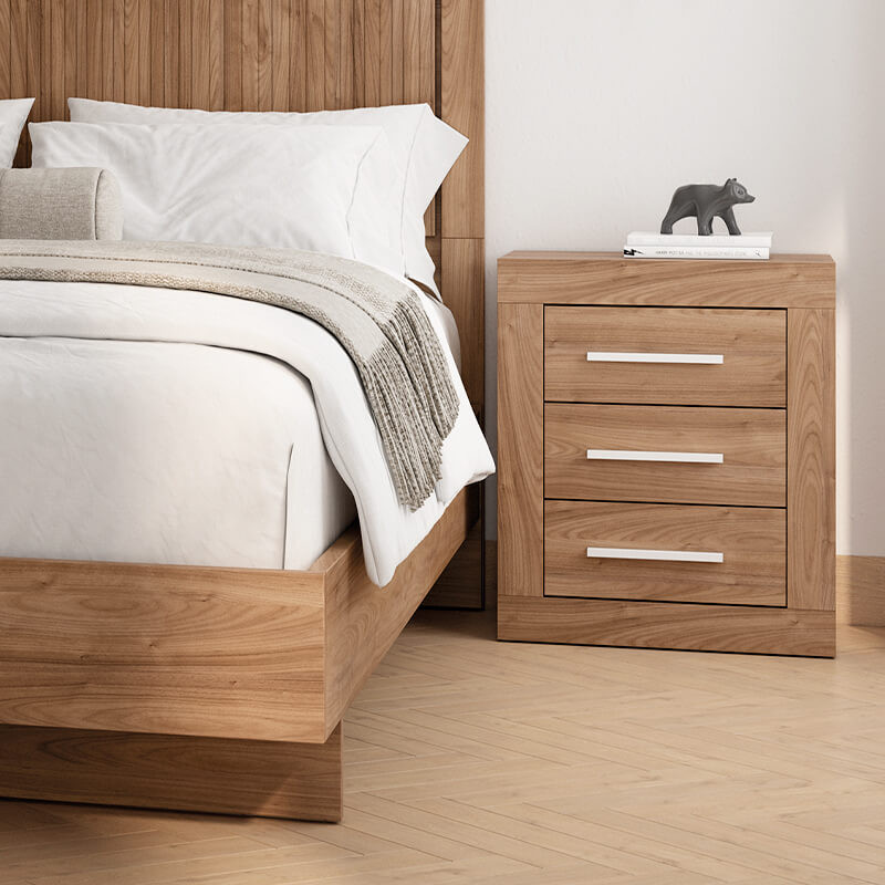 Mesita de noche tres cajones VIENA
