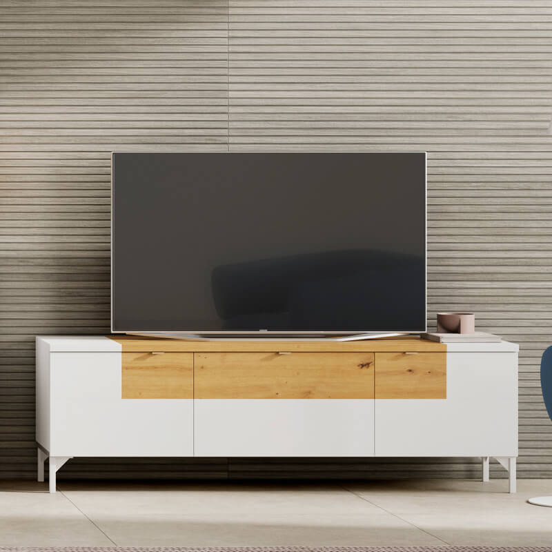 Mueble TV 40 cm alto BIANCA