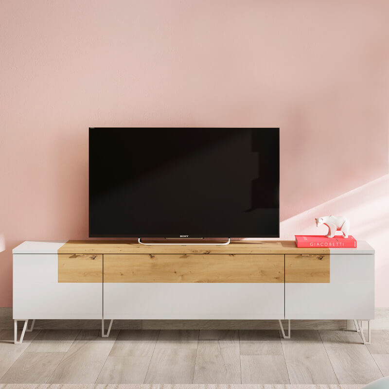 Mueble TV 40 cm alto BIANCA