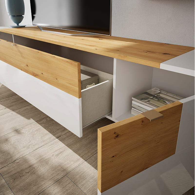 Mueble TV 40 cm alto BIANCA