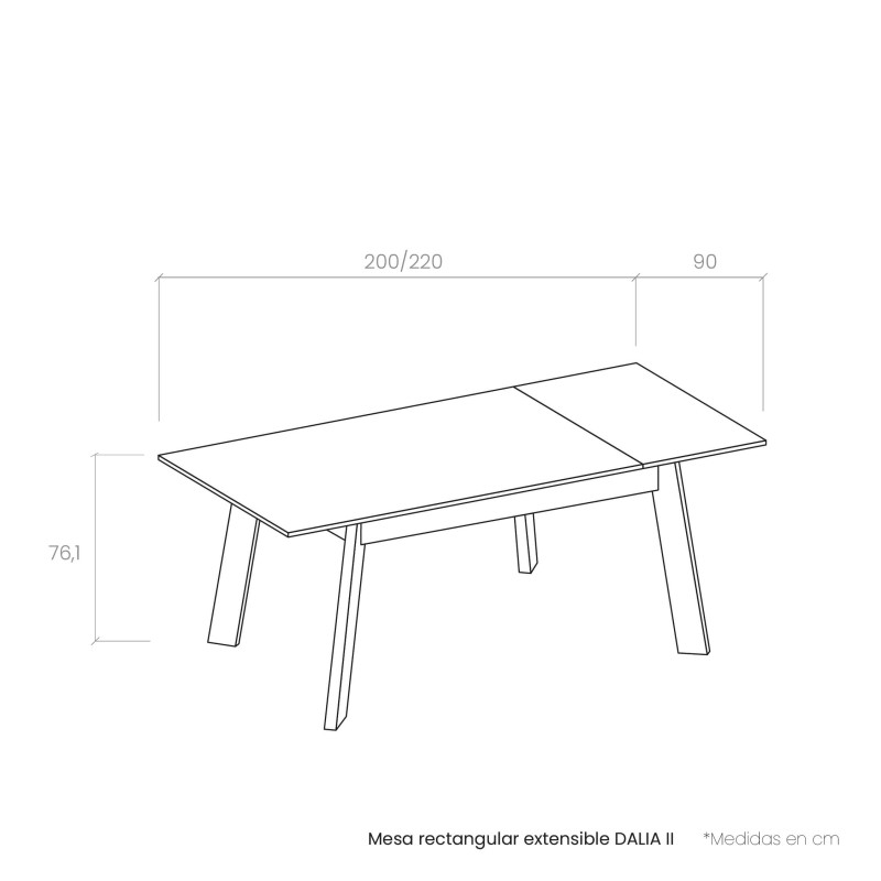 Mesa rectangular extensible DALIA II