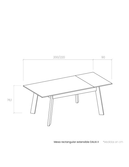 Mesa rectangular extensible DALIA II