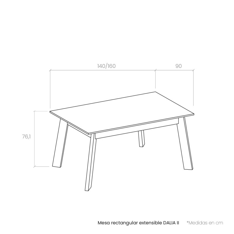 Mesa rectangular extensible DALIA II