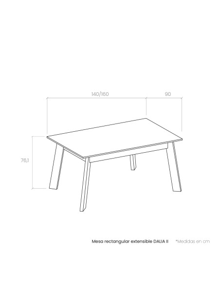Mesa rectangular extensible DALIA II