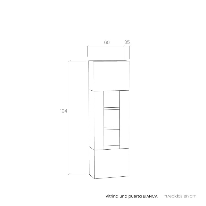 Vitrina una puerta BIANCA